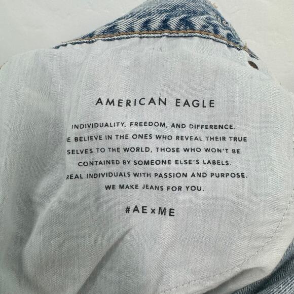American Eagle Outfitters Pride 90s Boyfriend Jeans Blue Rainbow Casual Size 24 - Picture 9 of 11